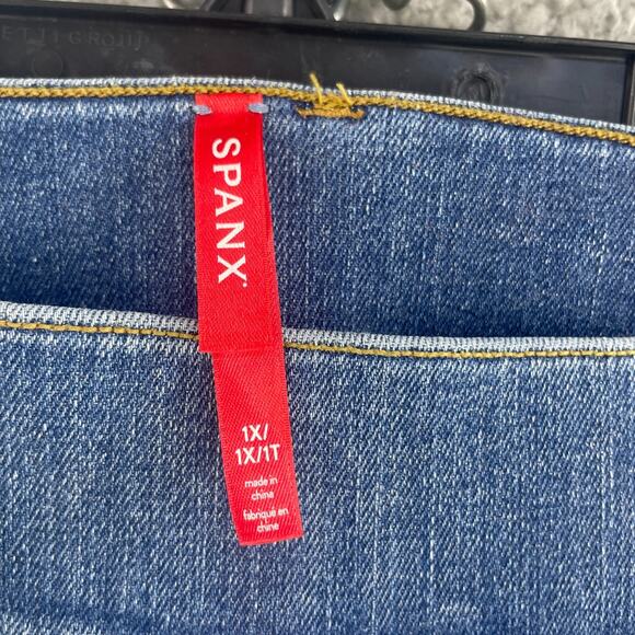 Spanx Womens Jeans Sz 1X (36 ) Pants Stretch Tummy shapewear Straight High Rise - Picture 6 of 13